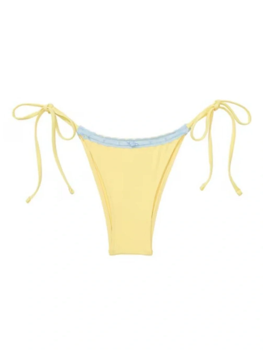 New! SET Frankies Bikinis x PINK Cape May Yellow Ruffle Bikini 38972 1533